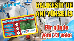 BALIKESİR’DE KORONAVİRÜSTE 28 HAZİRAN TABLOSU