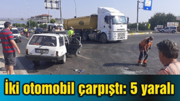 Balıkesir'de iki otomobil çarpıştı: 5 yaralı