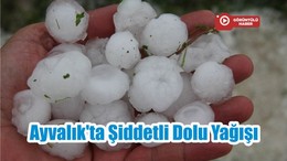Ayvalık'ta Şiddetli Dolu Yağışı