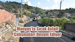 Manyas’ta Sıcak Asfalt Çalışmaları Devam Ediyor