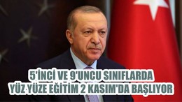 5'İNCİ VE 9'UNCU SINIFLARDA YÜZ YÜZE EĞİTİM 2 KASIM'DA BAŞLIYOR