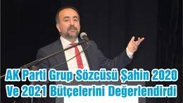 AK Parti Grup Sözcüsü Şahin 2020 Ve 2021 Bütçelerini Değerlendirdi