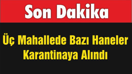Üç Mahallede Bazı Haneler Karantinaya Alındı