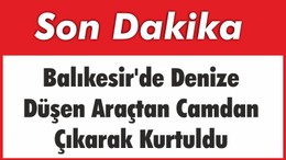 Balıkesir'de Denize Düşen Otomobilden Kurtuldu