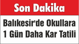 Okullara 1 Gün Daha Kar Tatili