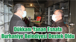 Dükkanı Yanan Esnafa Burhaniye Belediyesi Destek Oldu