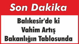 Balıkesir'de ki Vahim Artış Bakanlığın Tablosunda