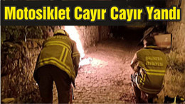 Motosiklet Cayır Cayır Yandı