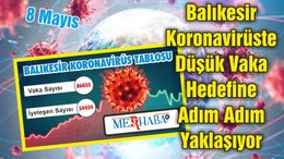 Balıkesir Koronavirüste Düşük Vaka Hedefine Adım Adım Yaklaşıyor