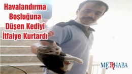 Havalandırma Boşluğuna Düşen Kediyi İtfaiye Kurtardı