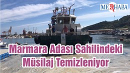 Marmara Adası Sahilindeki Müsilaj Temizleniyor