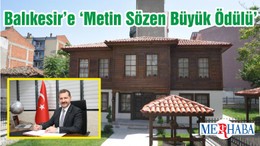 Balıkesir’e ‘Metin Sözen Büyük Ödülü’