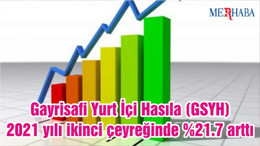 Gayrisafi Yurt İçi Hasıla (GSYH) 2021 yılı ikinci çeyreğinde %21.7 arttı