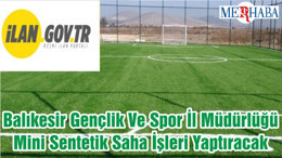 Balıkesir Gençlik Ve Spor İl Müdürlüğü Mini Sentetik Saha İşleri Yaptıracak