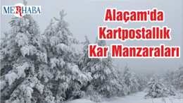 Alaçam'da Kartpostallık Kar Manzaraları