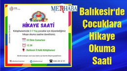 Balıkesir'de Çocuklara Hikaye Okuma Saati