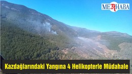 Kazdağlarındaki Orman Yangınına 4 Helikopterle Müdahale