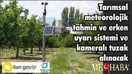 Tarımsal meterolijik tahmin ve erken uyarı sistemi ve kameralı tuzak alınacak