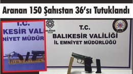 Aranan 150 Şahıstan 36’sı Tutuklandı