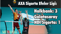 AXA Sigorta Efeler Ligi: Halkbank: 3 - Galatasaray HDI Sigorta: 1