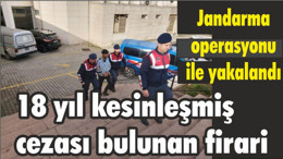 18 yıl kesinleşmiş cezası bulunan firari, Jandarma operasyonu ile yakalandı