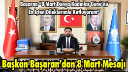 Başkan Başaran’dan 8 Mart Mesajı