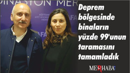 Deprem bölgesinde binaların yüzde 99'unun taramasını tamamladık