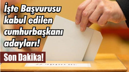 Son Dakika! İşte Başvurusu kabul edilen cumhurbaşkanı adayları!