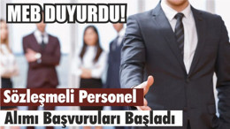 Meb Duyurdu! Alt: Sözleşmeli Personel Alımı Başvuruları Başladı!
