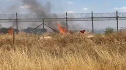 Suriye sınırındaki mayınlı alanda korkutan yangın