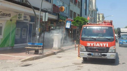 Gönen'de Telekom Panosu Alev Aldı