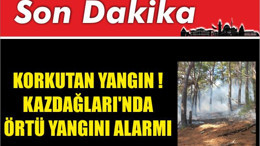 Korkutan Yangın ! Kazdağları'nda Örtü Yangını Alarmı