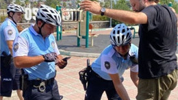 Edremit'te bisikletli polis timleri görevde