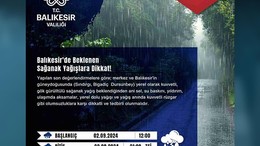Balıkesir Valiliği'nden Sağanak Yağış Uyarısı
