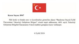 Balıkesir'e İkinci Teknoloji Geliştirme Bölgesi Resmi Gazete'de Yayımlandı