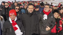 Özgür Özel ve Ensar Aytekin Sarıkamış Yürüyüşünde