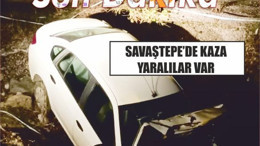 Savaştepe’de otomobil menfeze uçtu 4 yaralı