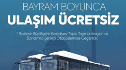 Balıkesir’de Bayramda Ulaşım Ücretsiz!
