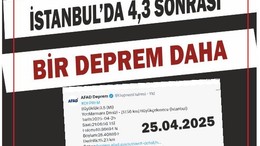 Marmara Denizi'nde 4,3 Büyüklüğünde Deprem
