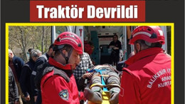 Havran’da Tarla Yolunda Korkutan Traktör Kazası!