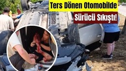 Balıkesir'de Ani Fren Faciası! Araç Ters Döndü!