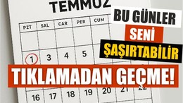 Temmuz Ayı Özel Günler Takvimi