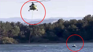 Helikopter Su Aldı, Balıkçı Canını Zor Kurtardı!
