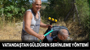 Balıkesir’de Vatandaşın Güldüren Serinleme Yöntemi