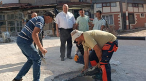 Başkan Göksel Sahada: Belediye Caddesi Yenileniyor