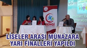 LİSELER ARASI MÜNAZARA YARI FİNALİ YAPILDI