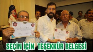 SEÇİN İÇİN TEŞEKKÜR BELGESİ