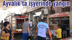 Ayvalık’ta işyerinde yangın