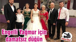 Engelli Yağmur için damatsız düğün
