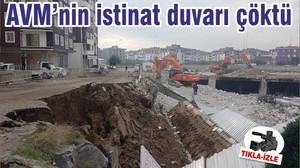 AVM’nin istinat duvarı çöktü